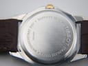 Close-up of the stainless steel case back of the Tissot PR 50, showing "sapphire crystal 50m waterresistant" and "J176/276K".