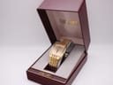 Gold tone Seiko 6531-5170 watch nestled in its original burgundy Seiko presentation box.
