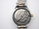 Close-up of the automatic movement inside the watch case, showing 'SEIKO TIME CORP. 17J. 2906A' engraving.