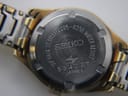 Close-up of the stainless steel case back with Seiko 2205-0250, serial number 534227, and Water Resist engraving.