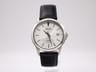 Seiko 7N42-0FA0 stainless steel quartz watch 38mm silver sunburst dial date leather strap