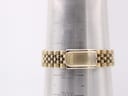 Close-up of the gold-tone jubilee bracelet and signed SEIKO clasp on a wrist sizing gauge, showing it fits 188mm/18.8cm.