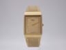 Seiko 6530-5430 vintage gold tone rectangular quartz watch with mesh bracelet