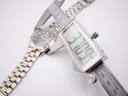 Top-down view of the watch being measured by a digital caliper, displaying a case diameter of 37.09mm.