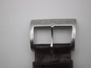 Close-up of the stainless steel buckle, clearly showing the 'SEIKO' brand engraving.
