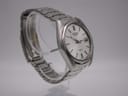 Close-up of the vintage Seiko watch's stainless steel case back with model and serial numbers.