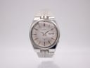 Front view of the SEIKO 6309-9000 automatic day-date watch with silver sunburst dial and jubilee bracelet.