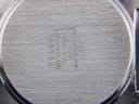 Close-up of the brushed stainless steel caseback engraved with Seiko, 'V743-9020', and serial number '380195'.