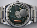 Detailed shot of the Seiko 7546 quartz movement with a new Renata battery fitted.