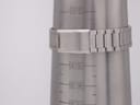 The Seiko integrated stainless steel bracelet with signed clasp on a wrist sizing cone, showing a wrist circumference of 188mm.