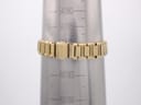 Gold tone Seiko bracelet on a wrist sizing mandrel, indicating a wrist circumference measurement of approximately 16.5cm.