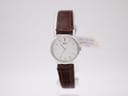 Front view of the Seiko 2C20-0010 quartz watch with silver dial.