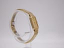 Another side view of the Seiko Lassale watch, highlighting the integrated design of the gold-tone rectangular case and expandable bracelet.
