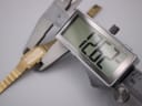 Digital caliper measuring the width of the Seiko Lassale watch case, displaying a measurement of 12.62mm.