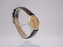 Another angled view of the Seiko 7800-7009 watch, highlighting the textured brown leather strap.