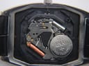 Close-up of the Orient quartz movement inside the watch, revealing the battery (Renata 371) and "One Jewel Orient Watch Co. Ltd." inscription.