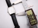 Digital caliper measuring the case length (lug-to-lug) of the Orient UNBH-CO watch, displaying 38.41 mm.