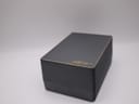 Top view of the original black Seiko watch box with gold 'SEIKO' lettering.
