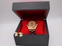 The Seiko Kinetic watch displayed open in a black and red presentation box.