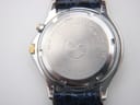 Close-up of the stainless steel case back with Seiko branding, model number 5M42-0B50, water resistance rating, and serial number 761349.