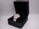 Seiko 5M43-0E90 kinetic watch presented inside a generic black velvet-lined display box.