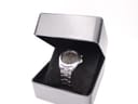 The Seiko 5M62-0AV0 watch nestled inside a generic black presentation box.