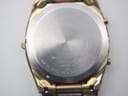 Close-up of the stainless steel case back, showing SEIKO branding, "WATER RESISTANT", serial number, and model reference.