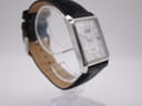 Another angled side view of the Citizen Eco-Drive watch, showcasing the case profile and black leather strap.