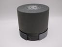 Closed view of the dark grey cylindrical Citizen Eco-Drive watch box.
