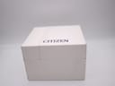 The closed original white Citizen watch box with the brand name printed on the lid.