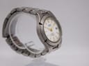 Another angled side view of the Lorus Sports Kinetic watch, highlighting the unique case shape and bracelet links.