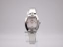 Front view of the Tissot L953 ladies watch with mother of pearl dial and diamond accents.