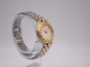 Side view of the Bulova two-tone watch, highlighting the case profile and integrated bracelet.