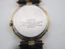 Close-up of the Westar stainless steel case back with model number and "water resistant" engraving.