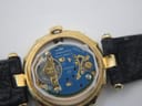 Detailed view of the Swiss quartz movement inside the Westar watch, showing the battery and jewels.