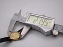 Digital caliper measuring the Westar watch case diameter at 21.95mm.
