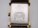 Detailed view of the watch's stainless steel case back, engraved with "XO Retre", "Stainless Steel Case", "Water Resistant 50M", "JPN MOVT", a classic car outline, "MCML", "0419/1000 Limited Edition", and "www.xoretro.com".