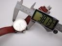 Digital caliper measuring the Certina DS Podium case diameter at precisely 38.13mm.
