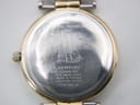 Close-up of the stainless steel case back with "Michel Herbelin Paris", sailboat engraving, model "12486.BS", "ETA Swiss Movt", "Made in France", "Sapphire Glass", and "50M" markings.