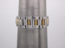 The watch's two-tone stainless steel bracelet wrapped around a wrist sizing cone, indicating a circumference of approximately 172mm.