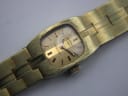Detailed close-up of the Rotary watch dial, featuring the brand name, '17 Jewels', 'SWISS MADE' and gold baton indices.
