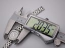 Digital caliper displaying the case diameter of the Longines L4.215.4 watch as 20.35mm.