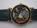 Open case back revealing the Longines quartz movement with 'Swiss Made' and battery.