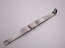 Bottom-up view of the Longines watch, showing the mesh underside of the bracelet and the plain case back.