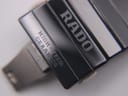 Digital caliper measuring the case width of the Rado Diastar, displaying an exact measurement of 27.17mm.