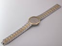 Overhead view of the Adler Genève watch and fully extended two-tone bracelet.