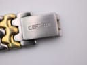 Close-up of the brushed stainless steel clasp, engraved with 'CERTINA'.