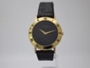 Gucci 3000.2.M watch with black dial and gold case, 1990s