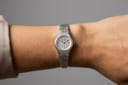 Seiko 11-0630 vintage ladies' manual wind watch, elegant silver white gold plated case & integrated bracelet, 1960s photo 2