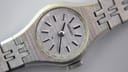 Close-up of the silver textured dial of the Seiko 11-0630, showing applied baton indices and the SEIKO logo.